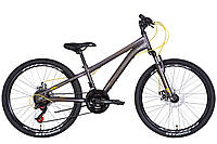 Велосипед ST 24 "Discovery RIDER Vbr рама 11,5" серебристый / желтый (OPS-DIS-24-308)