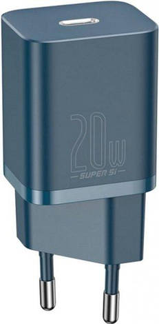 МЗП Baseus Super Si Quick Charger 1C 20W EU Blue, фото 1