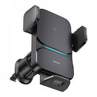 Холдер Baseus Wisdom Auto Alignment Car Mount Wireless Charger QI 15W (Air Outlet base Black