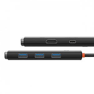 USB-хаб Baseus Lite Series 5-Port Type-C HUB Docking Station (Type-C to HDMI+USB3.0*3+PD) Black, фото 3