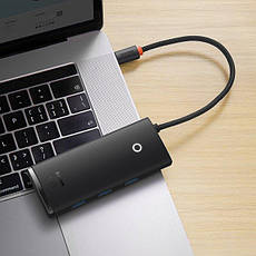 USB-хаб Baseus Lite Series 5-Port Type-C HUB Docking Station (Type-C to HDMI+USB3.0*3+PD) Black, фото 4