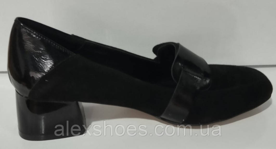 Туфли весенние женские из натуральной замши от производителя модель КС2040-1 - фото 2 - id-p1801899936