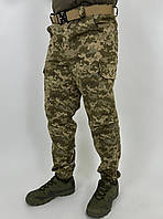 Брюки летние камуфляжные с манжетами, Пиксель ВСУ, рип-стоп, армейские тактические для военных, размеры 48-58