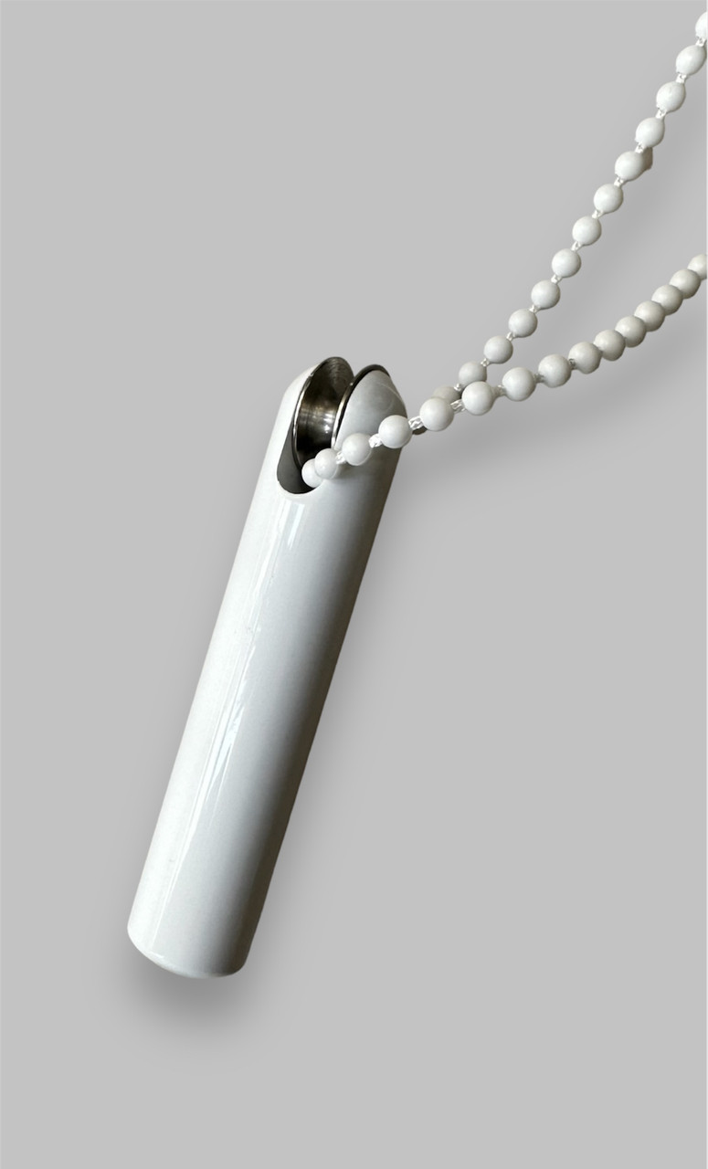 Декоративний металевий грузик для ланцюжка Циліндр, Білий
