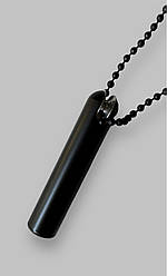 Декоративний металевий грузик для ланцюжка Циліндр, Чорний