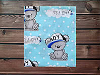 Детская пеленка из натуральной хлопковой ткани Польша для новорожденных 90*80 см BST Ментоловый+Серый