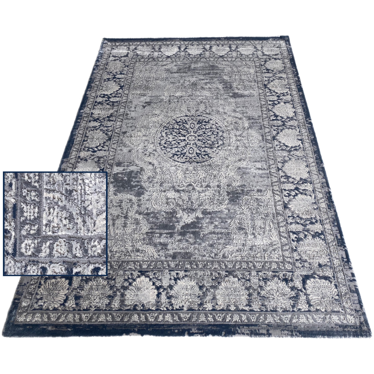 2x3 VENICE A476A (Blue) килим на підлогу у вітальню, зал, спальню