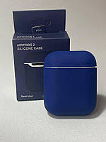 Чехол Silicone Case для AirPods 2 синий цвет Силиконовый чехол для Air 2 Футляр на беспроводные наушники