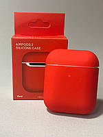 Чехол Silicone Case для AirPods 2 красный цвет Силиконовый чехол для Air 2 Футляр на беспроводные наушники