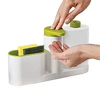 Диспенсер-органайзер для жидкого мыла с дозатором ,Органайзер для раковины Sink Tidy Sey Plus Зеленый