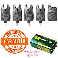 Набор сигнализаторов поклевки с пейджером Golden Catch Bite Alarm Set SN55 (4+1) + кроны 9V в подарок!