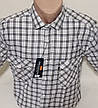 Чоловіча теніска 100% бавовна Brossard vk-0060 біла в клітку класична, чоловіча сорочка з коротким рукавом, фото 8
