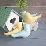 Пташка з тканини темно-жовта кольорова 8 на 13 см, фото 2