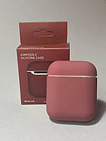 Чохол Silicone Case для AirPods (AirPods 2) бордовий колір (рожево-червоний колір)
