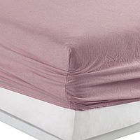 Простынь на резинке 140*200 трикотажная на кровать однотонная, простынь на резинке 140х200 Розовый