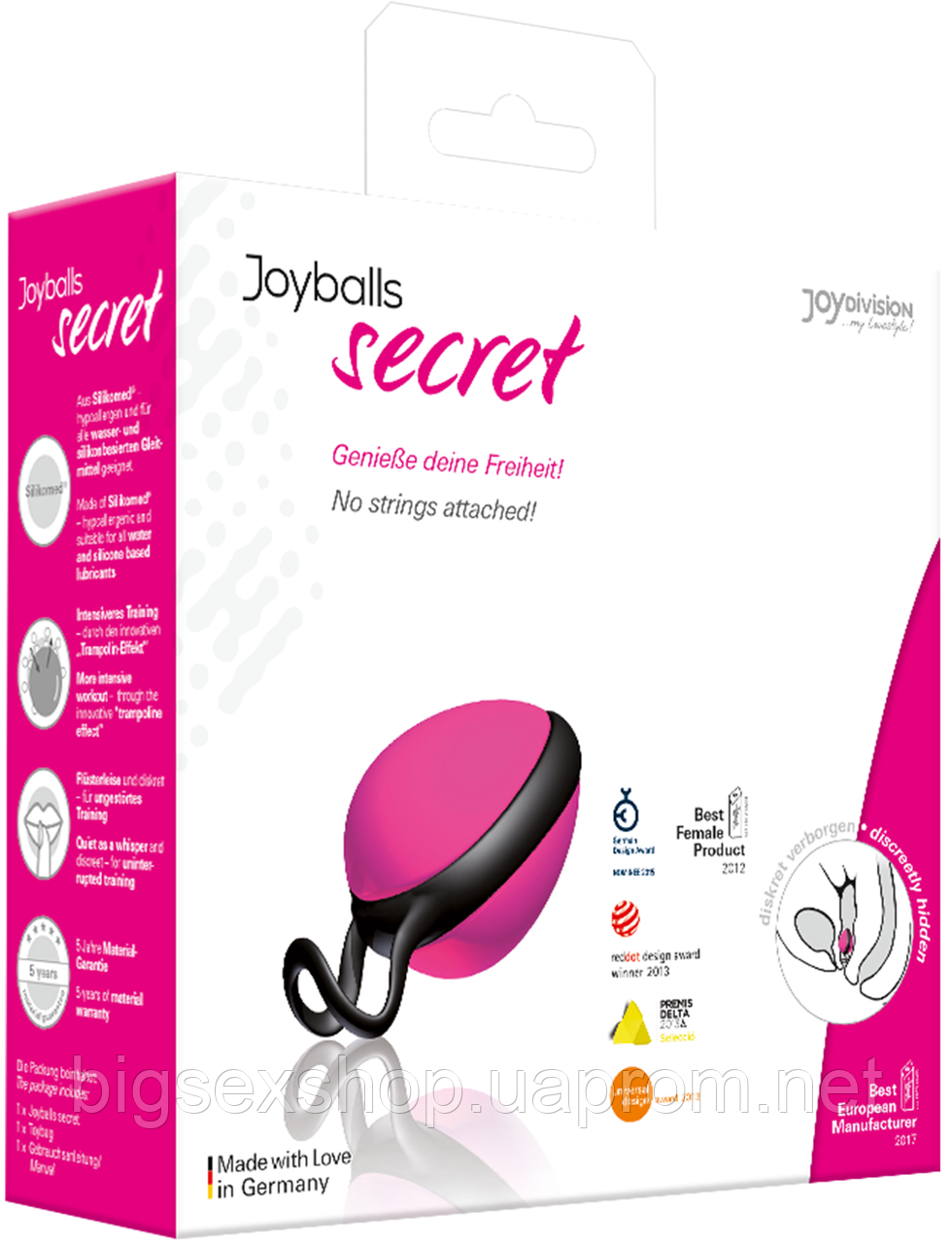Вагінальний кульку - Joyballs Secret, pink / black