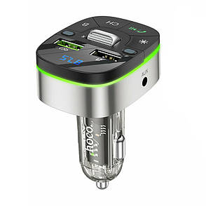 АЗП FM-трансмітер (модулятор) в машину Hoco E71 Bluetooth Чорний/ Сріблястий (6931474789075), фото 3