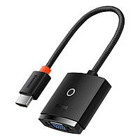 Кабель переходник HDMI на VGA адаптор для Ноутбука Монитора Baseus Lite Series Черный (WKQX010001)