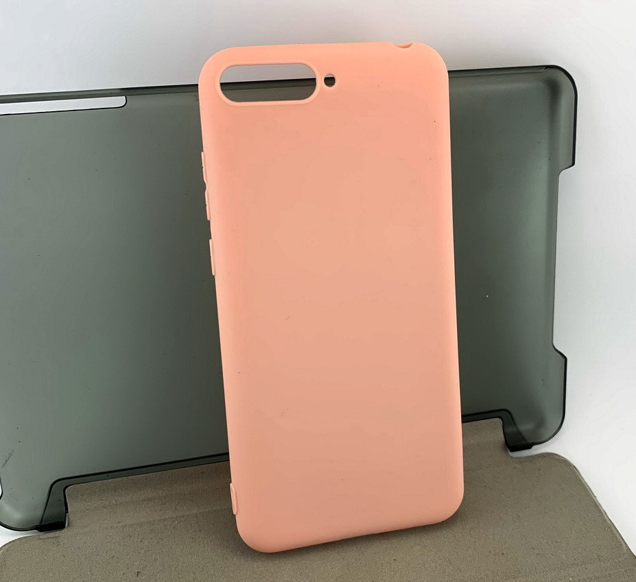 Чохол на Huawei Y6 2018 накладка бампер SMTT силіконовий рожевий