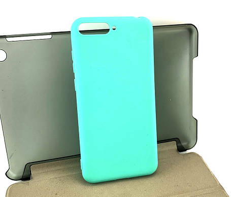 Чохол на Huawei Y6 2018 накладка бампер SMTT силіконовий бірюзовий, фото 1