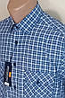 Чоловіча теніска в клітинку Brossard vk-0061 синя класична 100% бавовна, чоловіча сорочка з коротким рукавом, фото 7
