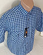 Чоловіча теніска в клітинку Brossard vk-0061 синя класична 100% бавовна, чоловіча сорочка з коротким рукавом, фото 8