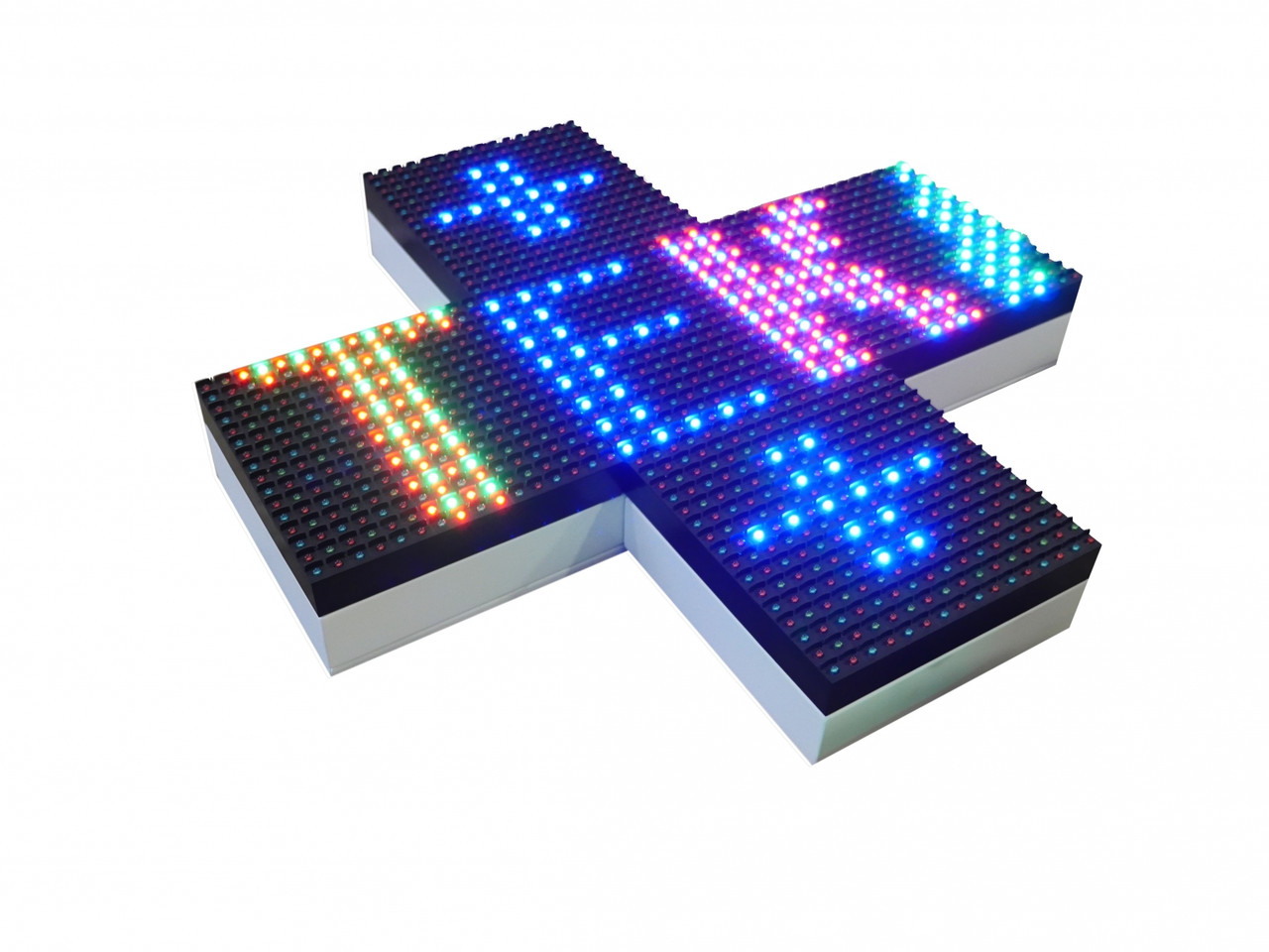 Наружный фасадный полноцветный аптечный LED крест односторонний 64х64 пикселя - фото 2 - id-p1801957916