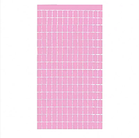 Штора из фольги (прямоугольники) розовая 1х2 метра