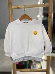 Дитяча кофта "Смайл" Біла QK2227, 108, TSD, Білий, Унісекс, Весна Осінь, 116