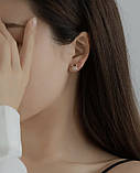 Сережки гвоздики з камінчиками Краб, сережки для вух, гвоздики для вух, аксесуари для вух, дитячі сережки, фото 5