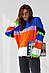 Жіноча кофта Moderika Марла оверсайз в кольорову смужку з оранжевим, фото 2