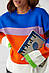 Жіноча кофта Moderika Марла оверсайз в кольорову смужку з оранжевим, фото 8