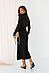 В'язана жіноча сукня Moderika Лекс з імітацією складок чорного кольору, фото 5