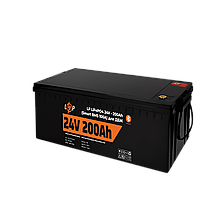 Акумулятор LP LiFePO4 24V (25,6V) - 200 Ah (5120Wh) (Smart BMS 100А) з BT пластик для ДБЖ