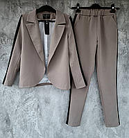 Стильный женский брючный костюм-двойка, штаны и пиджак, ориентиров.на XS/S,см.замеры в описании