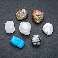 Натуральний сувенірний камінь Асорті галтівка (за 100г+-)