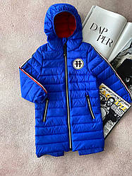 Подовжена зимова куртка для хлопчика Синя 11  XUAN XIANG, Синий, Мальчик, Зима, 110