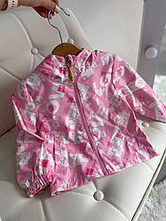 Куртка ветровка на дівчинку з білим написом "LOVE" Рожева 9521 14, Розовый, Девочка, Весна Лето, 90 см, 2 года