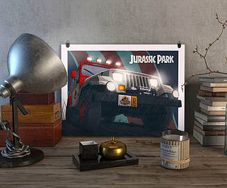 Металевий плакат Парк юрського періоду "Авто" / Jurassic Park