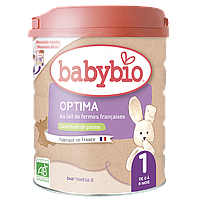 Органическая молочная смесь BabyBio Optima 1, на коровьем молоке, от 0 до 6 мес., 800 г