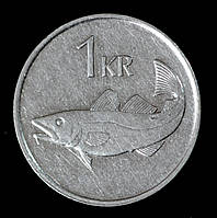 Монета Исландии 1 крона 1989-2007 гг. Треска