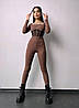 Облягаючий трикотажний жіночий комбінезон з елементами корсету Db5375, фото 9