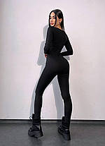 Облягаючий трикотажний жіночий комбінезон з елементами корсету Db5375, фото 3