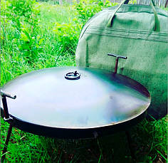 Кришка для дискової туристичної сковороди 30 сантиметрів, з холоднокатаної сталі 1-1,2 мм, фото 3