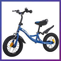 Детский беговел велобег на резиновых надувных колесах 12 дюймов BALANCE TILLY 12 Compass T-21258 синий