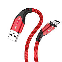 Кабель Vention USB 2.0 до Micro USB, 1.5 метри, алюмінієвий корпус, швидка зарядка 18W/3A, червоний, COARG