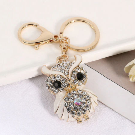 Креативний модний брелок підвіска у формі сови з кристалами