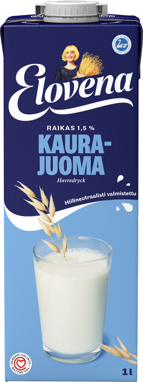 Вівсяне молоко для каш ELOVENA 1,5% 1 л, (10 шт/ящ)