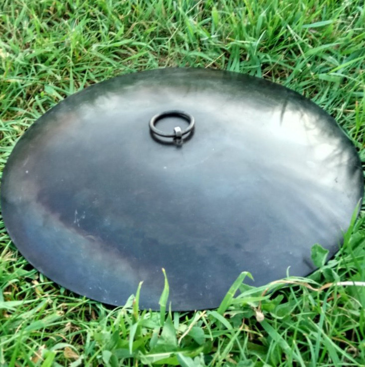 Кришка для сковороди похідної з диска борони 50 см для кемпінгу та риболовлі сталева товщина металу 1-1.2 мм