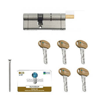 Дверний циліндр (серцевина) Mottura C39 C39F464601 46*46мм ключ/шток Нікель матовий